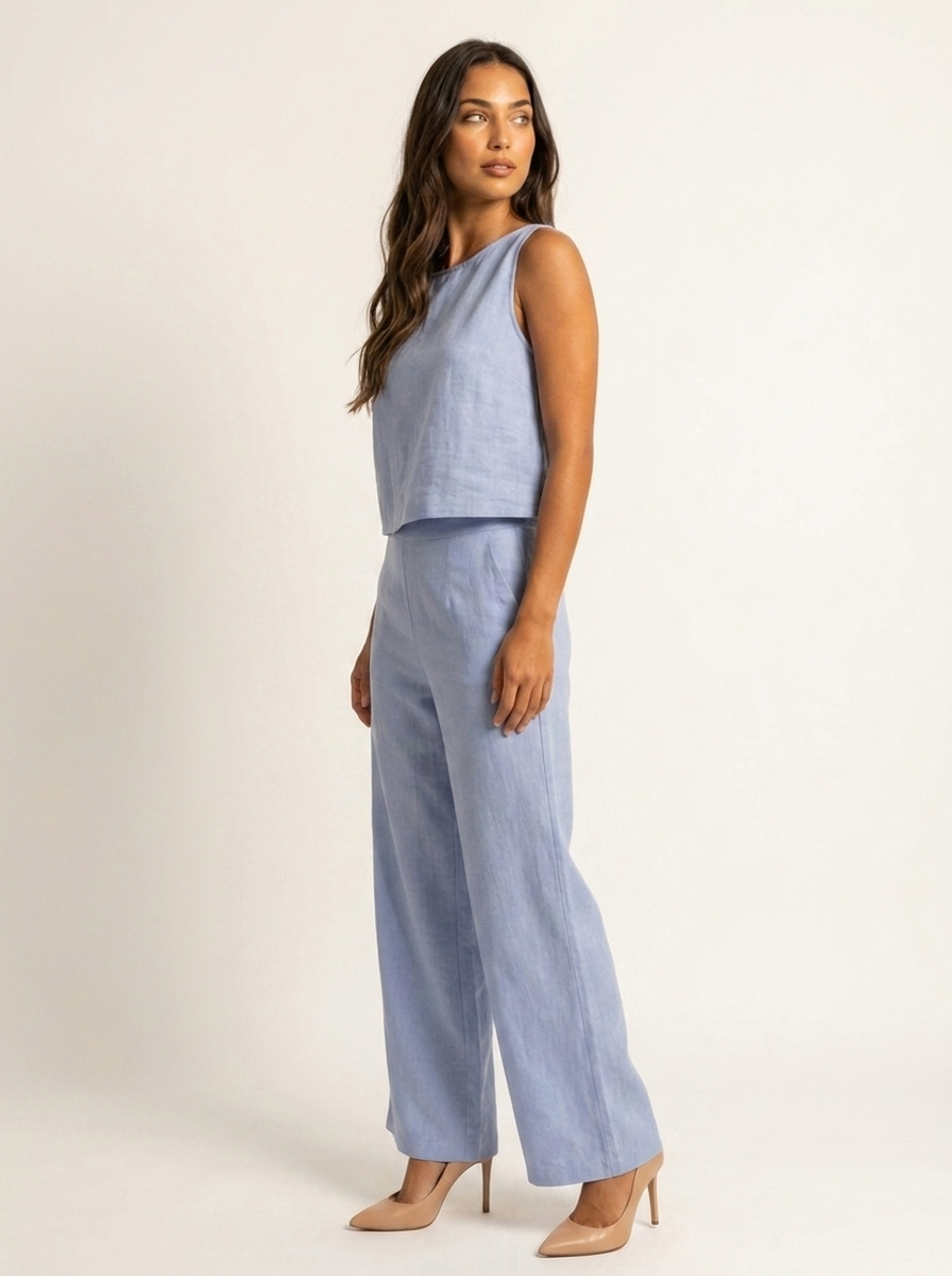 Linen-Look Top and Trousers — view 10