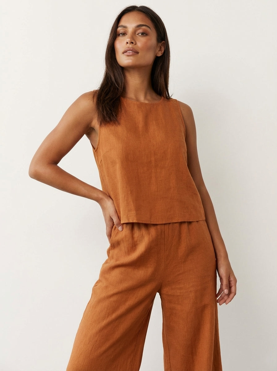 Linen-Look Top and Trousers — view 13