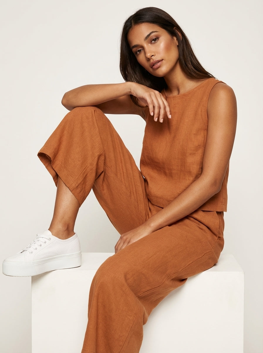 Linen-Look Top and Trousers — view 14