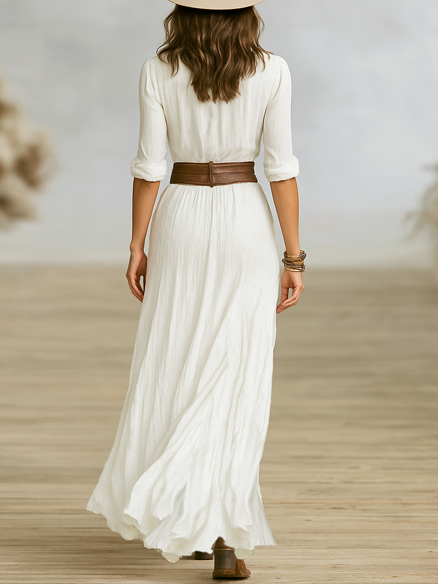 Women's Dress - Chic Maxi Dress in Green