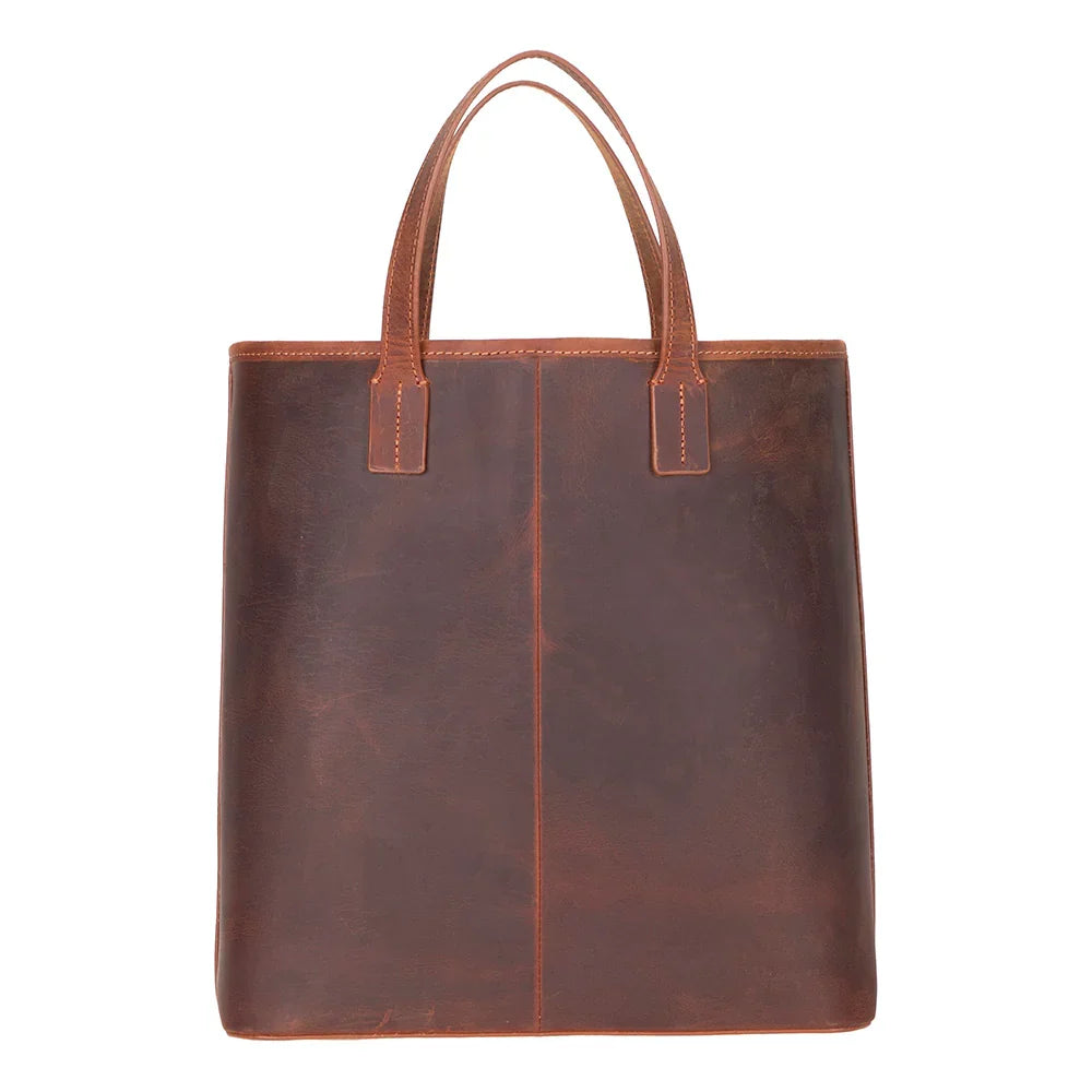 Leather Tote Bag in Terracotta