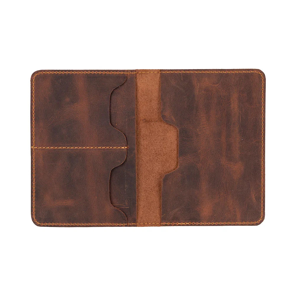 Leather Passport Holder in Tan Brown