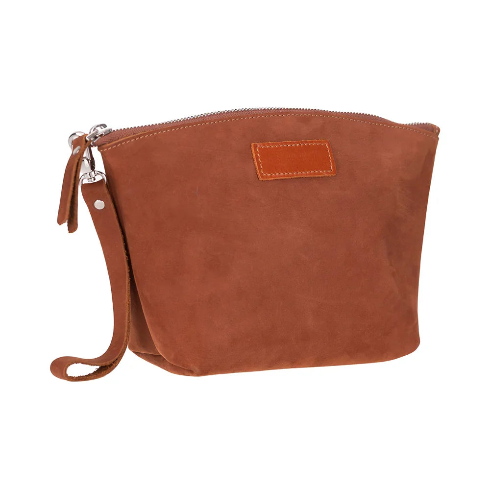 Leather Make-up Bag - Slim Profile
