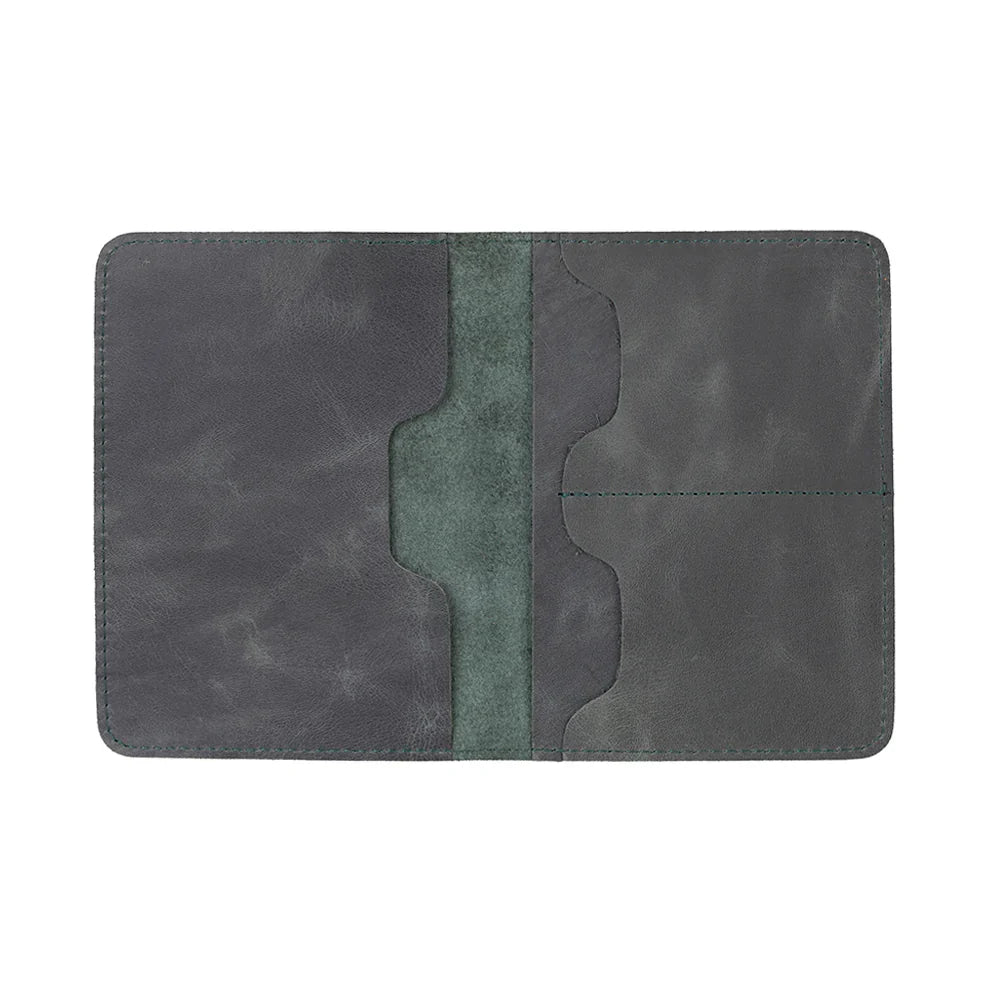 Leather Passport Holder in Pickle Green