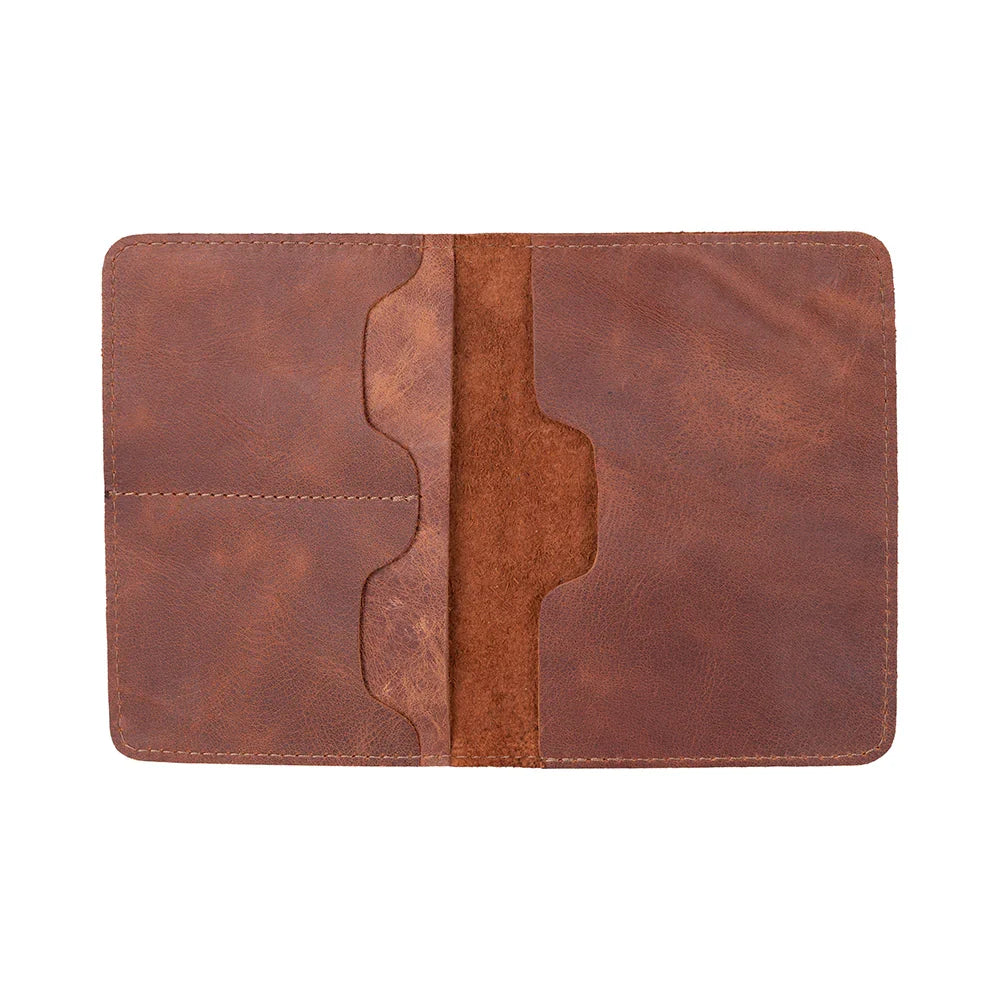 Leather Passport Holder in Brown