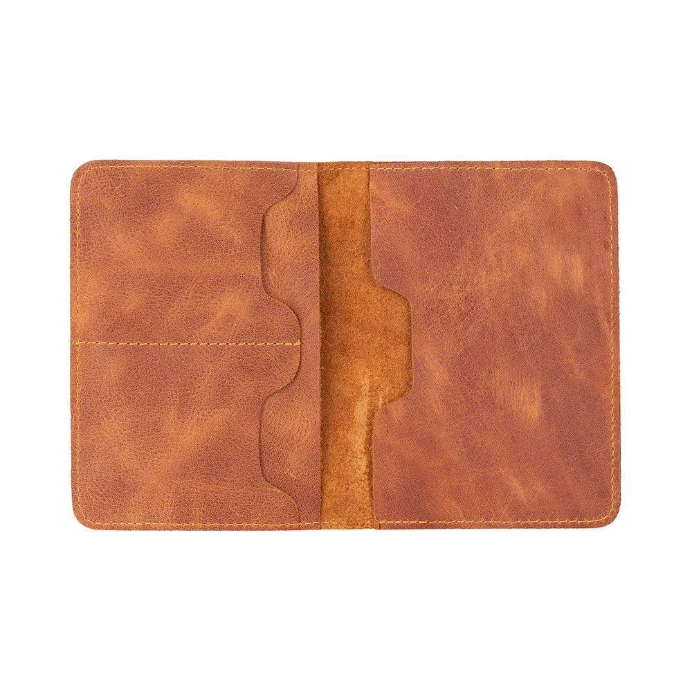 Leather Passport Holder in Golden Tan