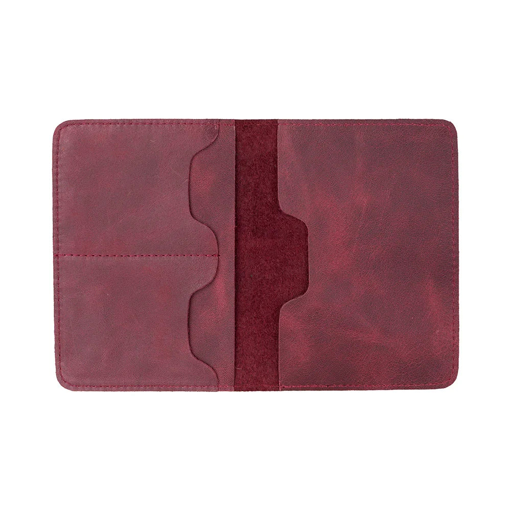 Leather Passport Holder in Dark Purple