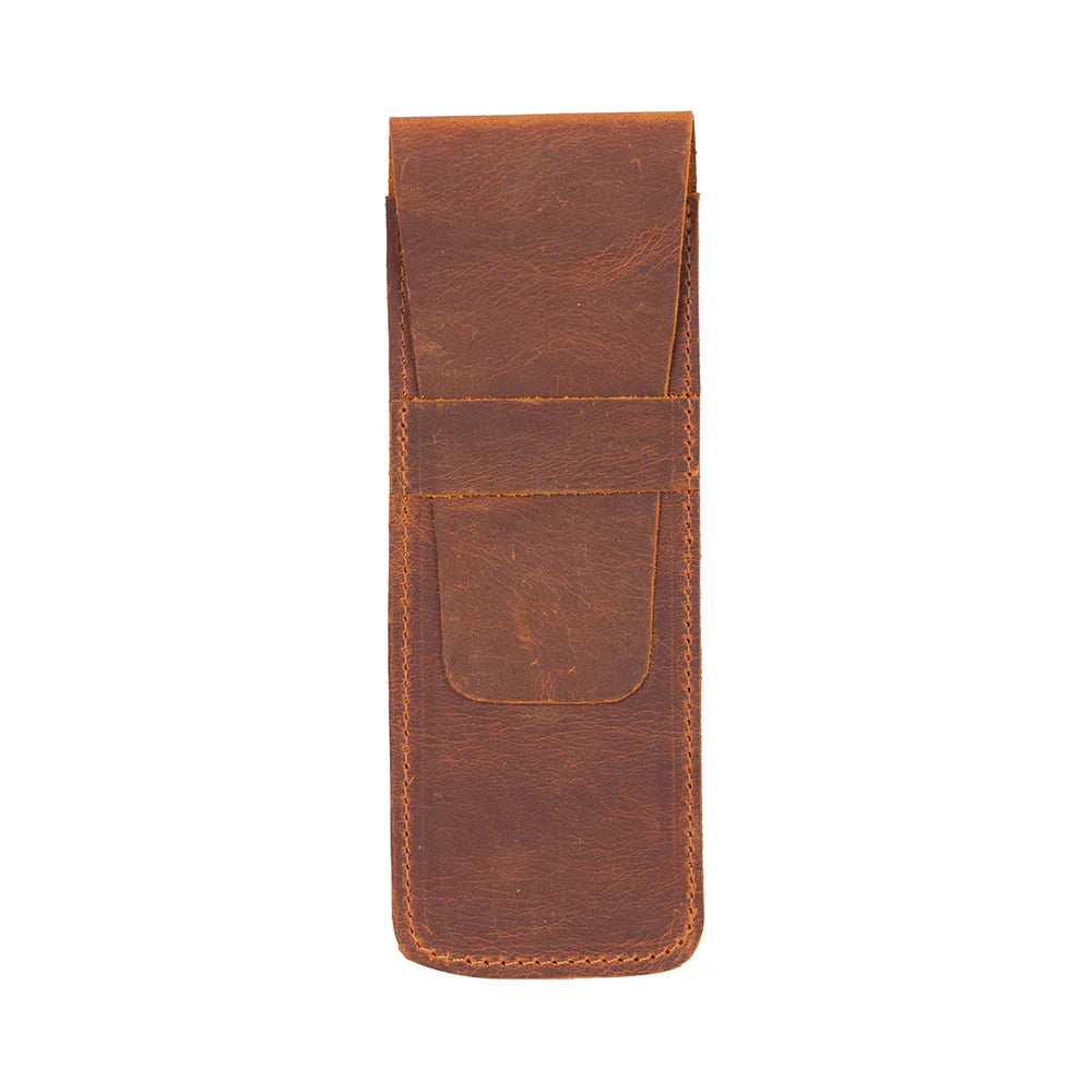 Leather Pen Case in Moccasin