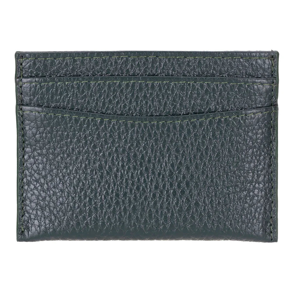 Leather Card Holder in Evergreen