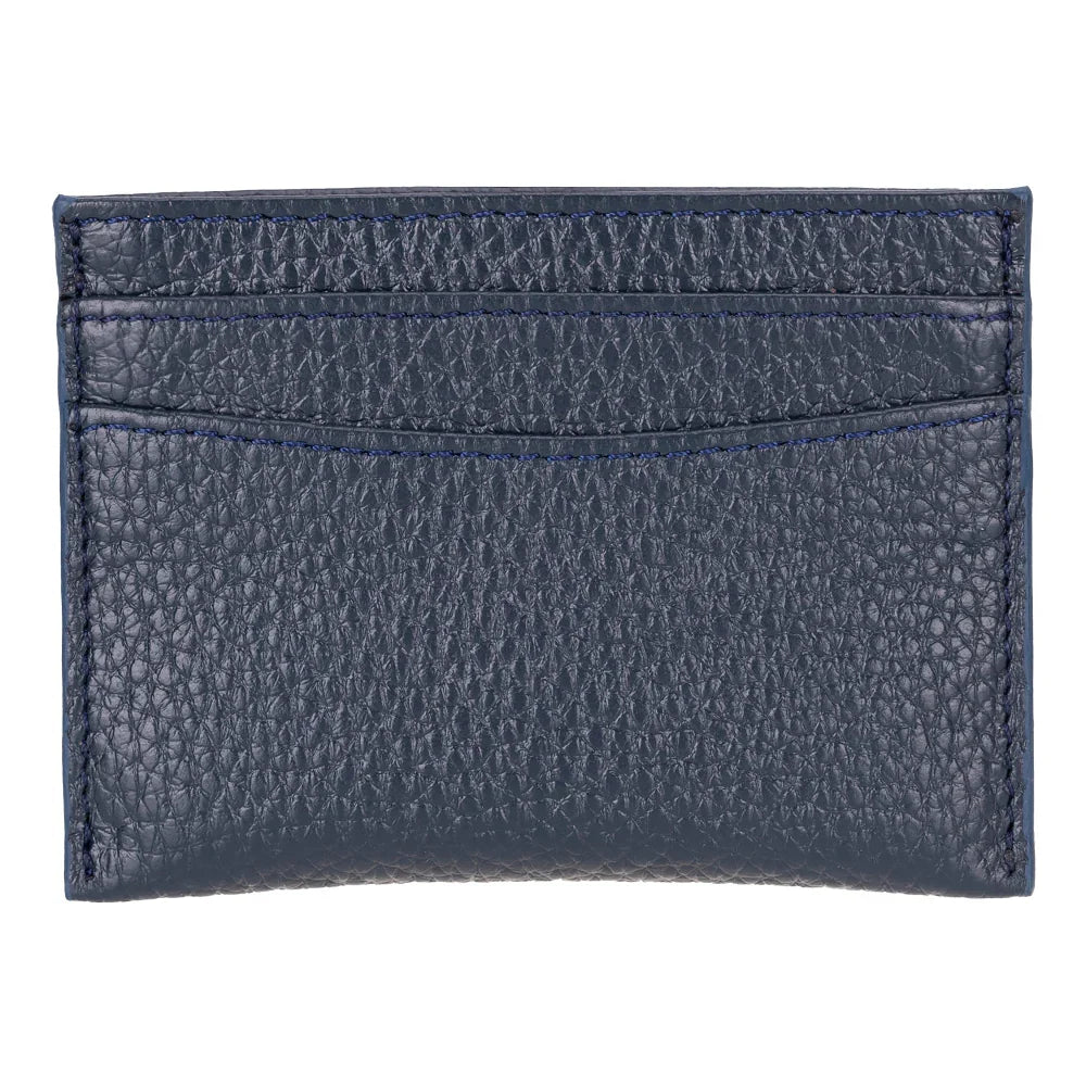 Leather Card Holder in Navy