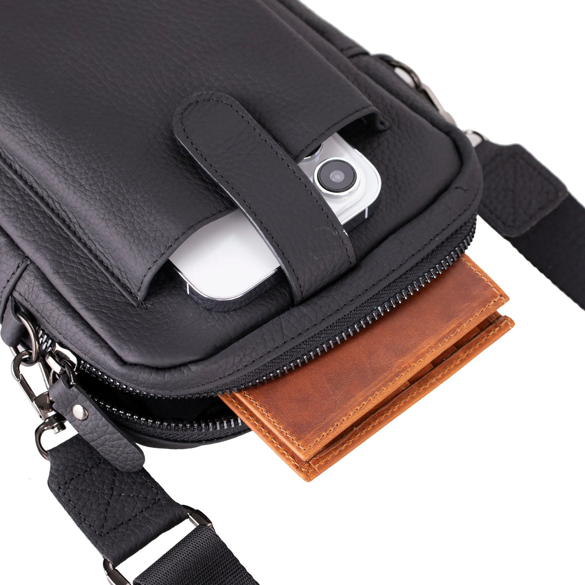 Leather Crossbody Phone Bag – Full-grain leather – view 26