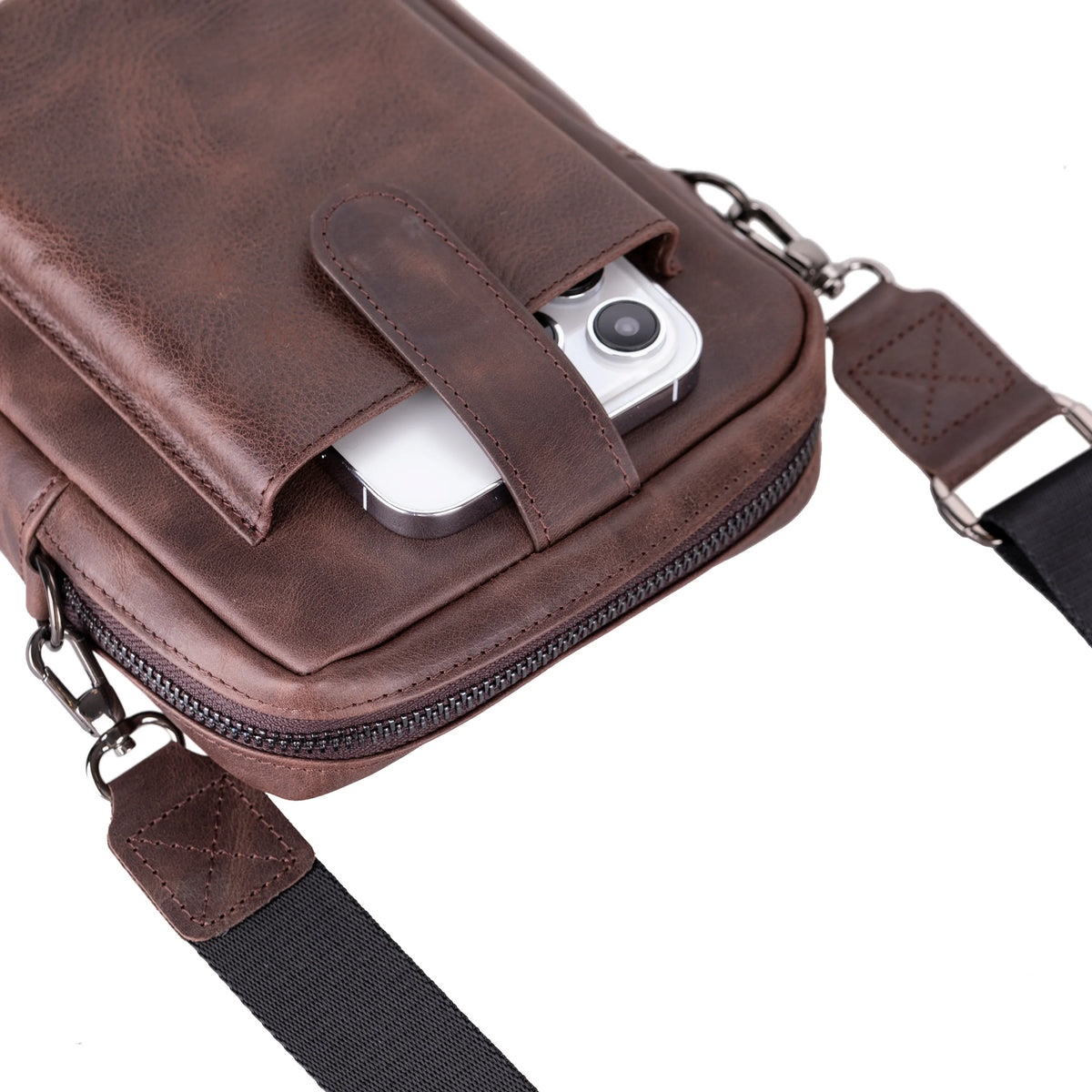 Leather Crossbody Phone Bag – Full-grain leather – view 5