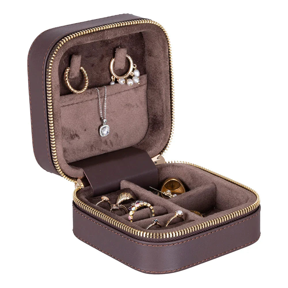Leather Jewellery Box in Espresso