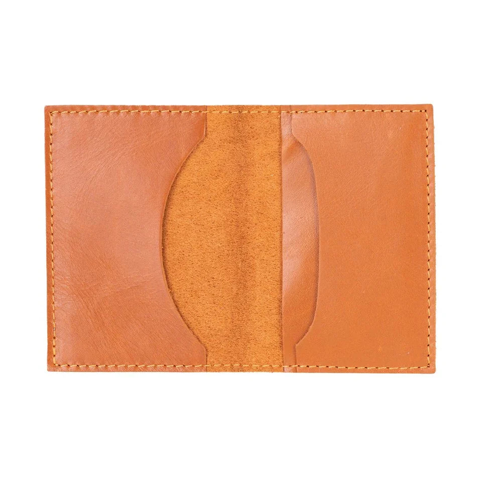 Leather Card Holder in Bronze
