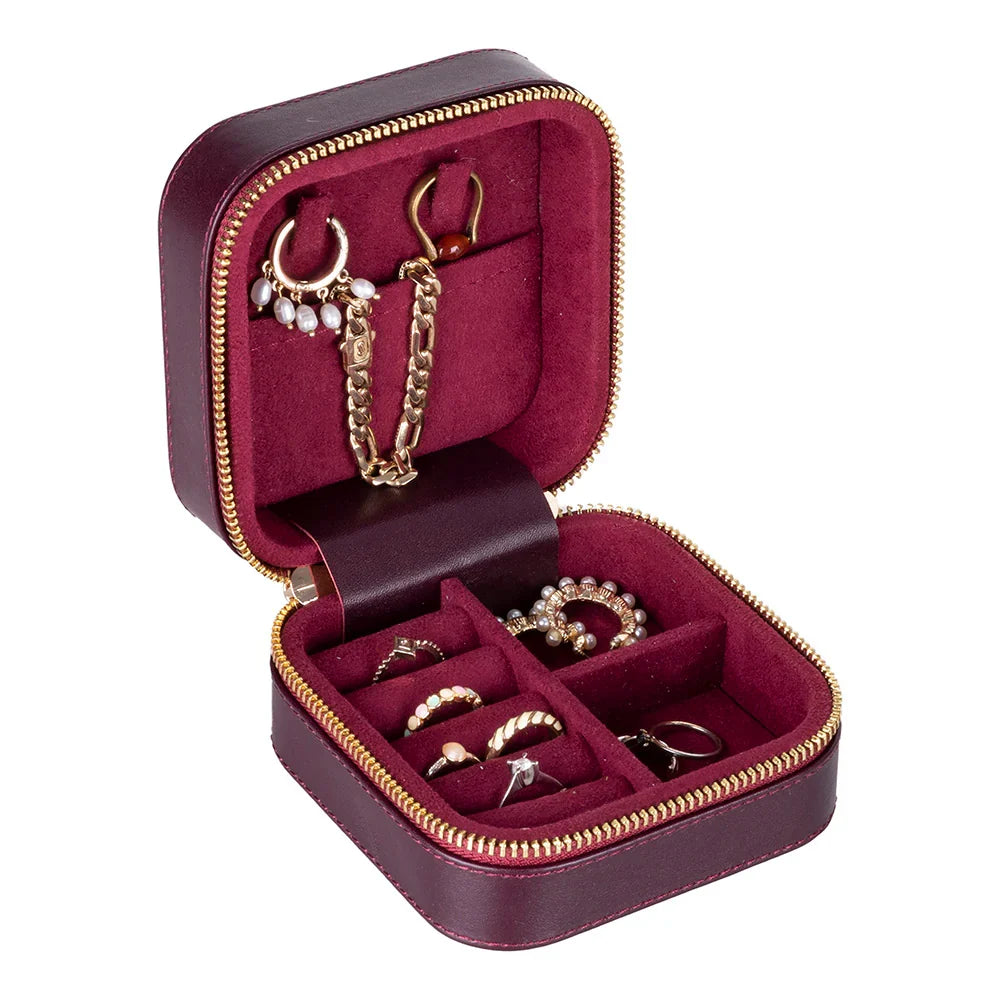 Leather Jewellery Box in Peacock