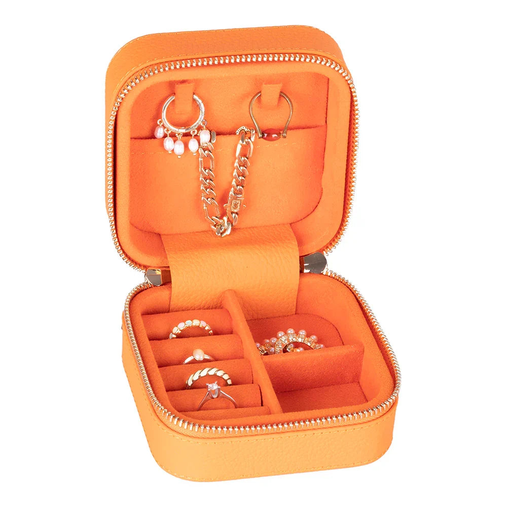 Leather Jewellery Box in Pebble
