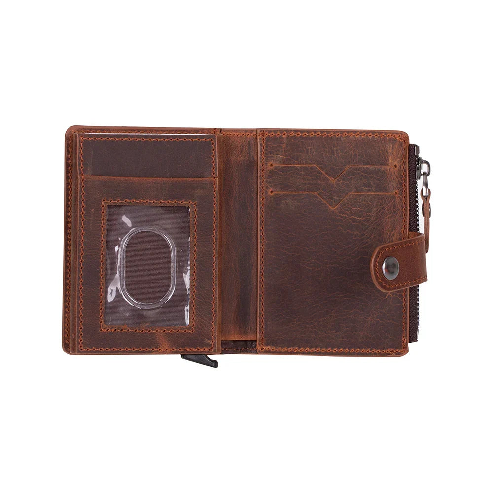 Leather Card Holder in Tan Brown