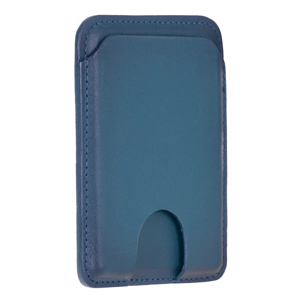Leather Card Holder in Blue