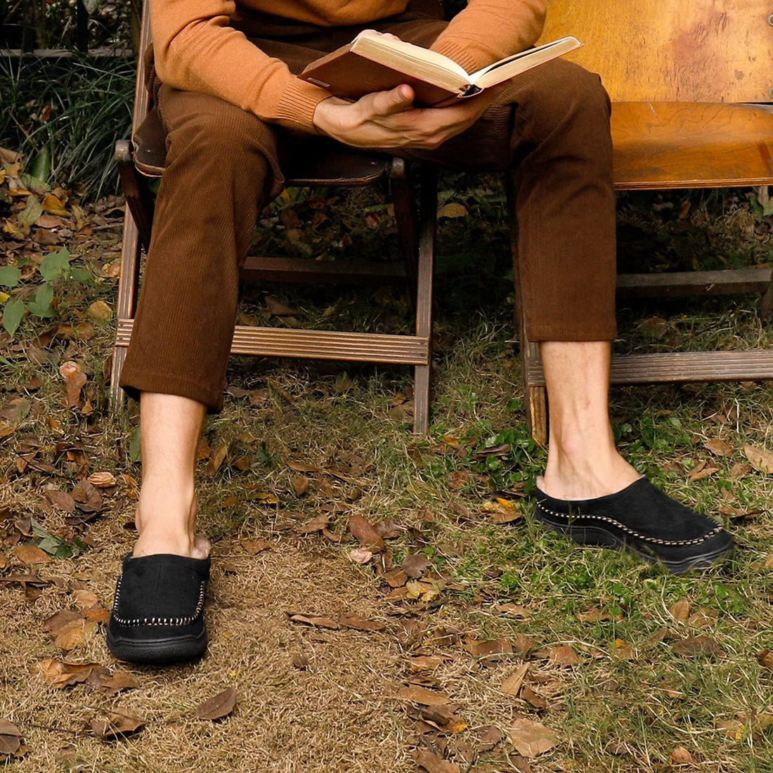 Men's Slippers - Cosy Slippers, Perfect for Comfort and S in Grijs zwart