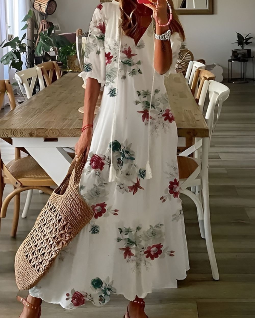 Women's Dress - Boho Magic Covering Dress in White 2