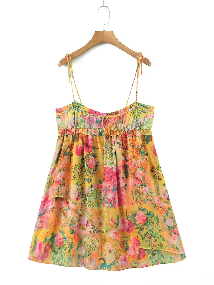 Women's chiffon floral mini dress lightweight summer - image 7