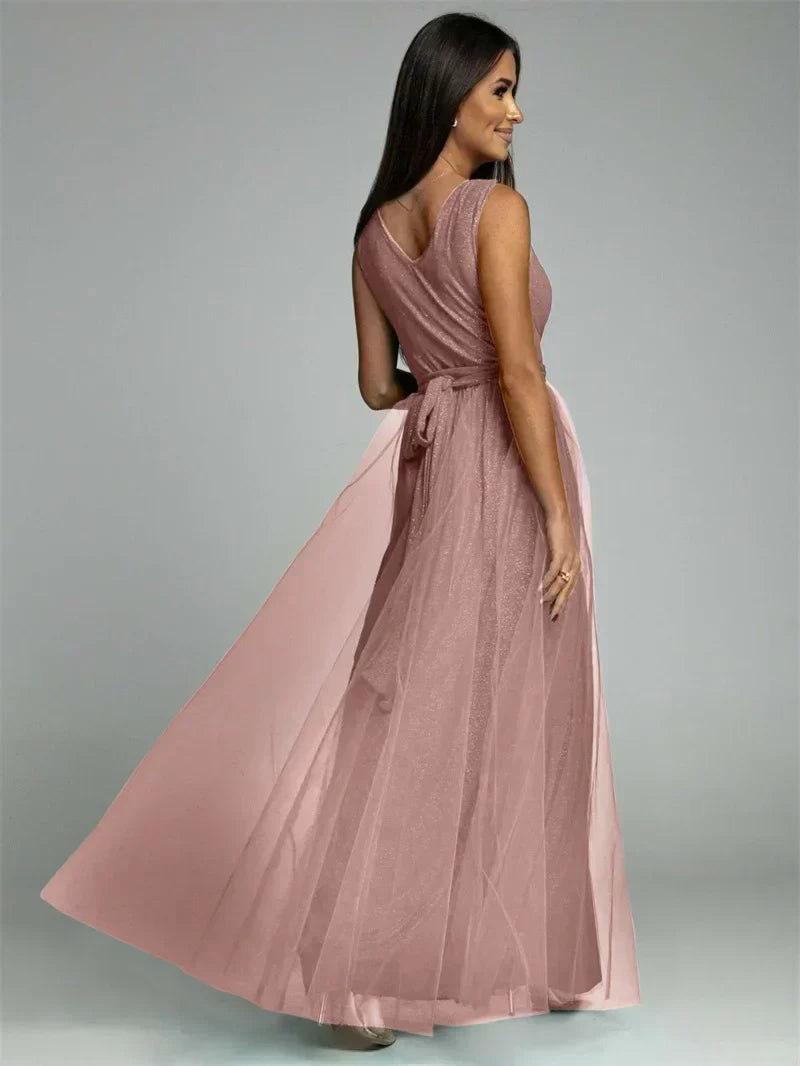 Women's Dress - Elegant V-Neck - view 16