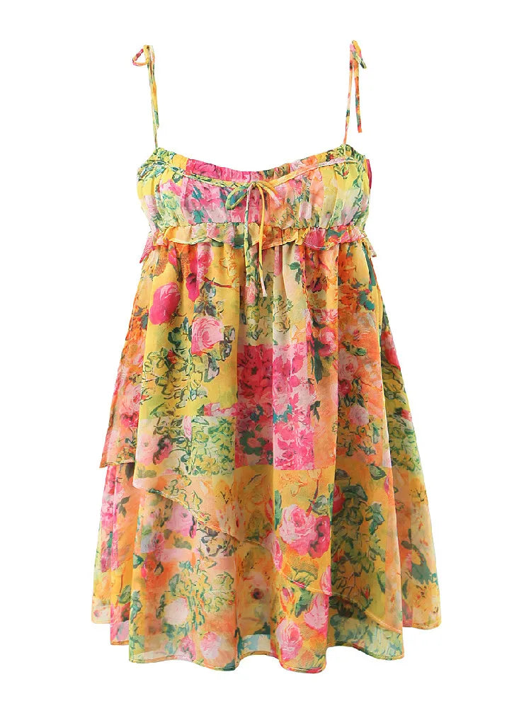 Women's chiffon floral mini dress lightweight summer - image 6