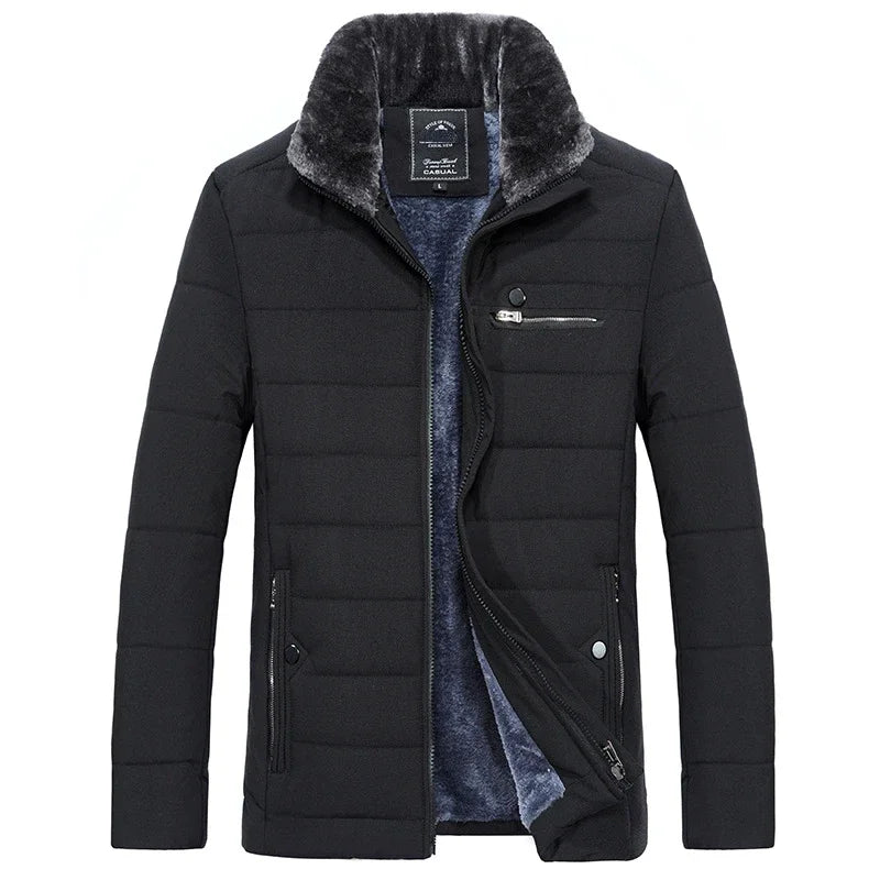 Men's Winter Jackett with Fleece Lining - Warm and Comfortable - for t - side view