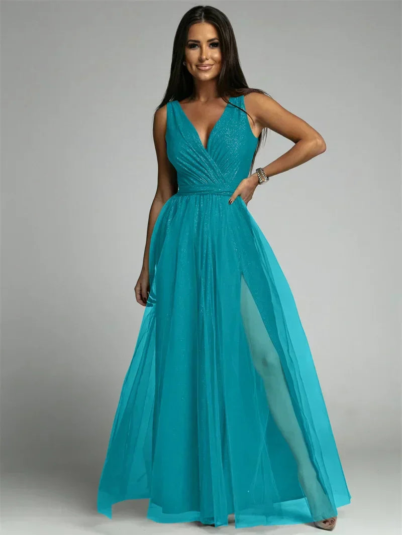 Women's Dress - Elegant V-Neck - view 15