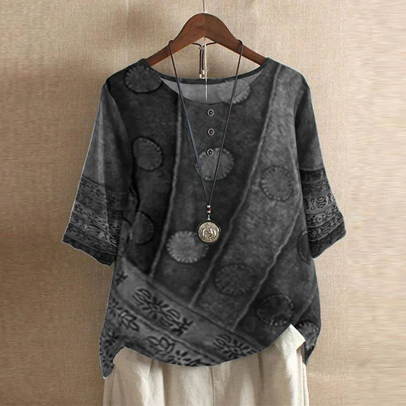 Women's Top - Retro-Inspired Blouse in Green