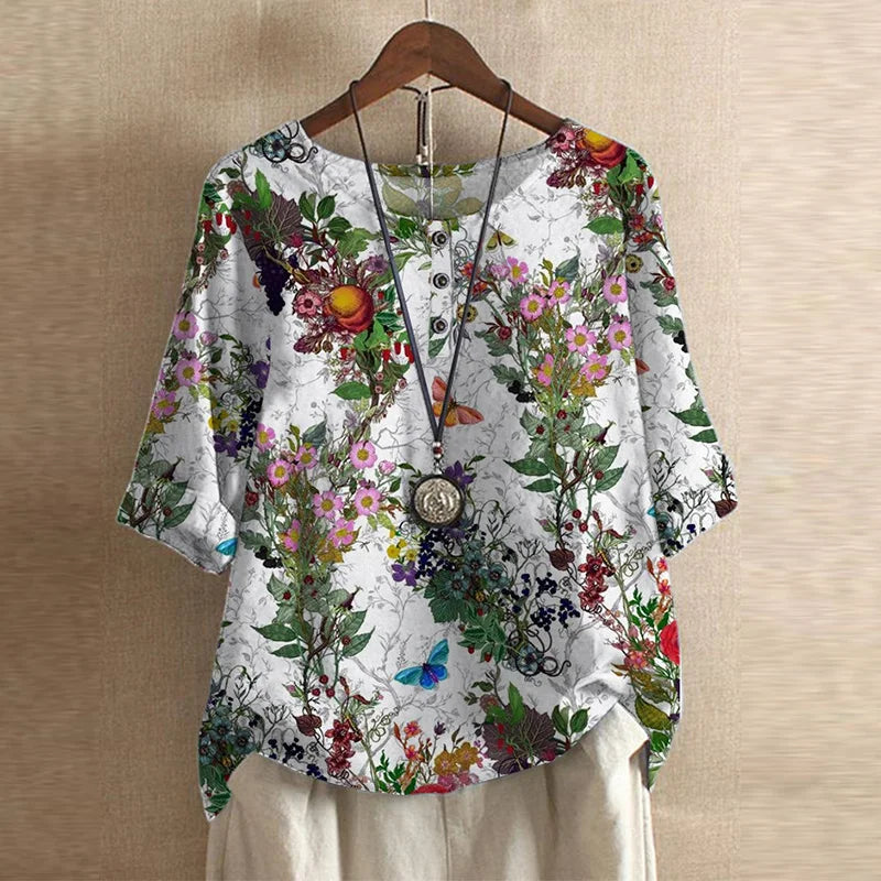 Women's Top - Retro-Inspired Blouse in Violet