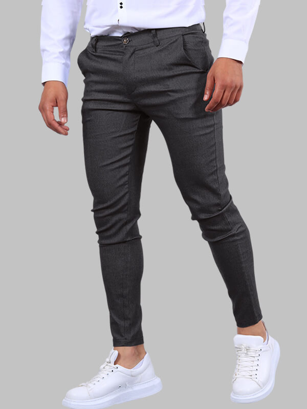 Men's Skinny Stretch Chino Trousers - back view | SAINT DOR