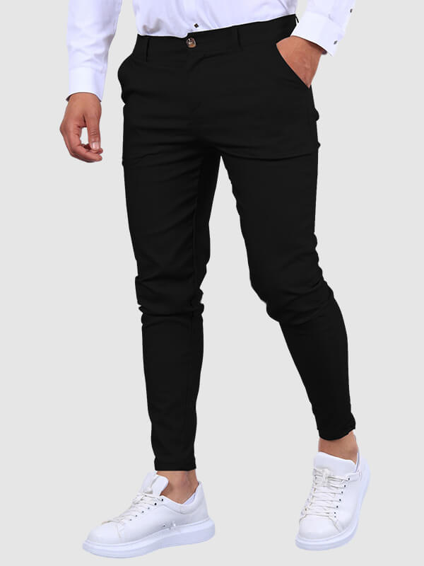 Men's Skinny Stretch Chino Trousers - lifestyle view | SAINT DOR