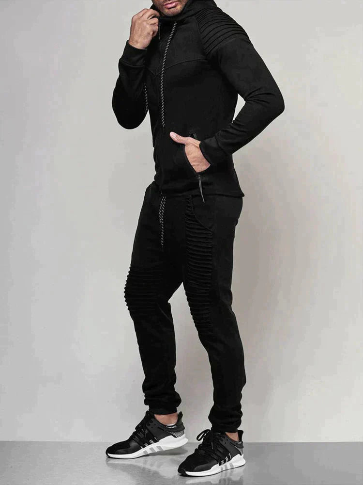 Men's Sports Two-Piece Tracksuit - Fitness & Leisure Co-Ord in Green — side view