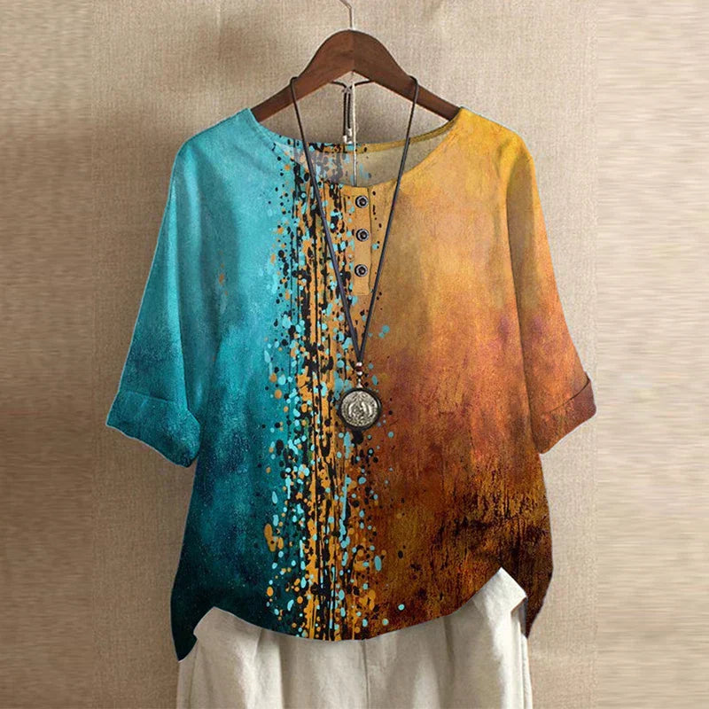 Women's Top - Retro-Inspired Blouse in White