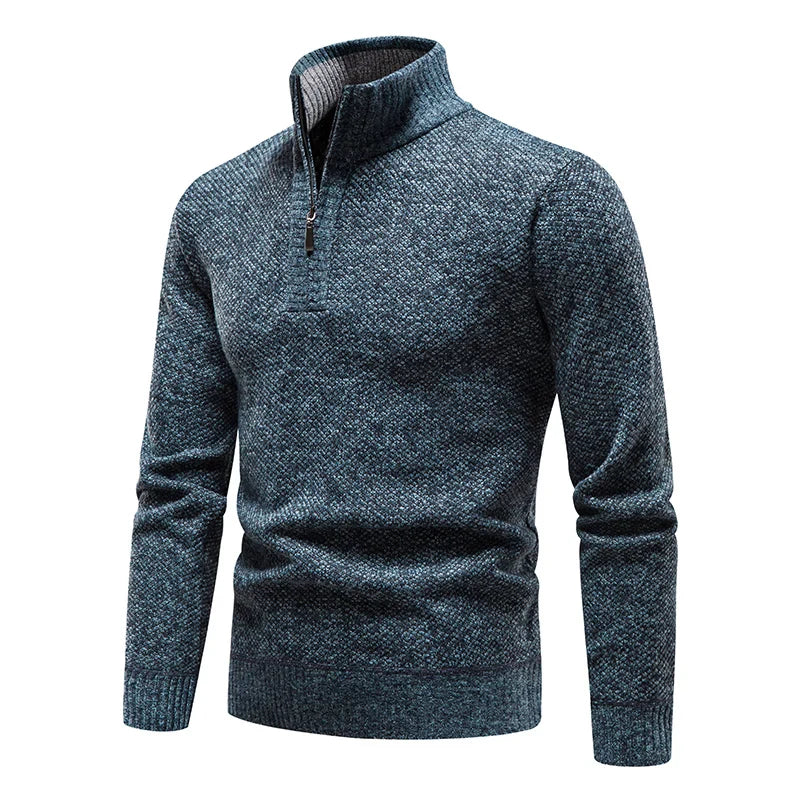 Flecked wool blend jumper, ribbed cuff detail