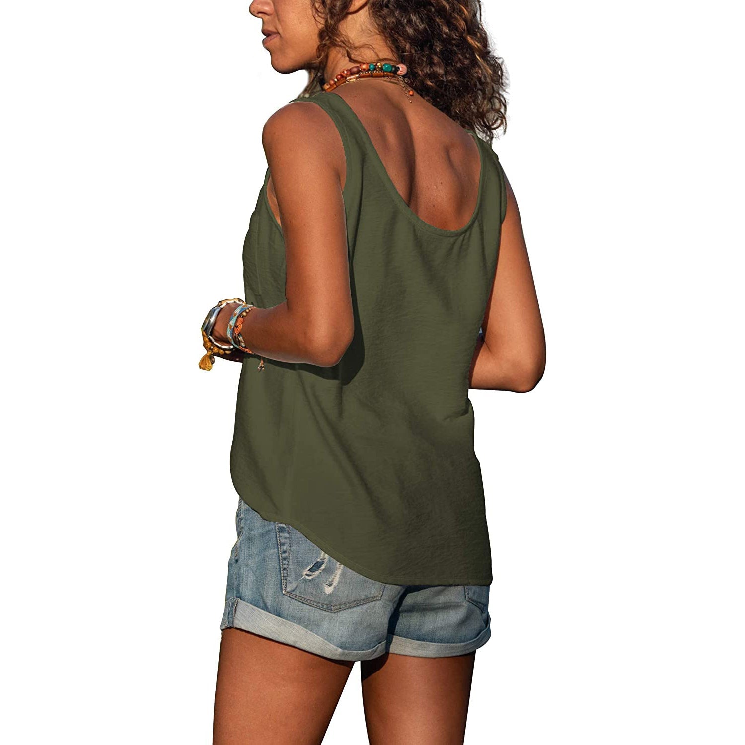 Women's Top - Elegant ladies tank top in Ibiza style in Zwart