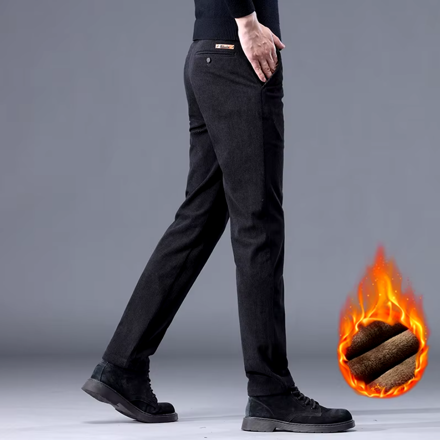 Men's Corduroy Trousers with Fleece Lining - lifestyle view | SAINT DOR