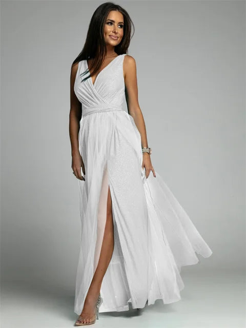 Women's Dress - Elegant V-Neck - view 5
