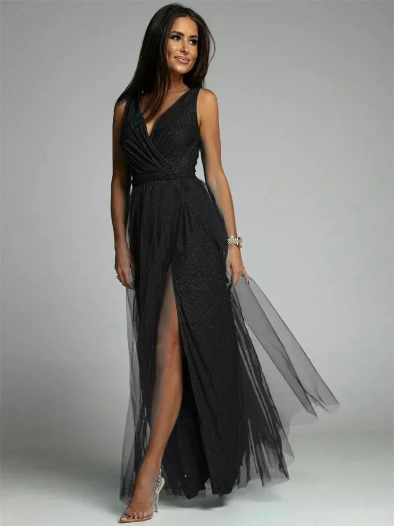 Women's Dress - Elegant V-Neck - view 9