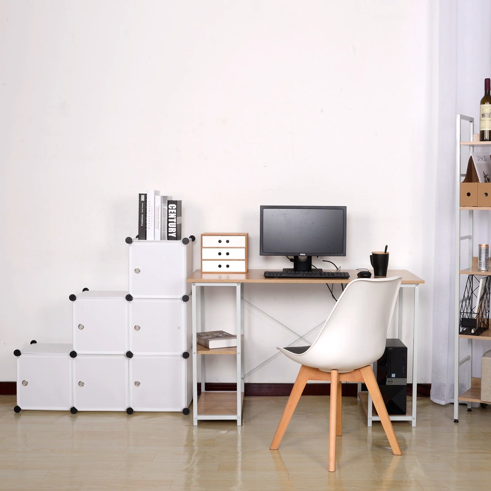Modular White Plastic Wardrobe – 6 Doors 96x96cm – lifestyle shot
