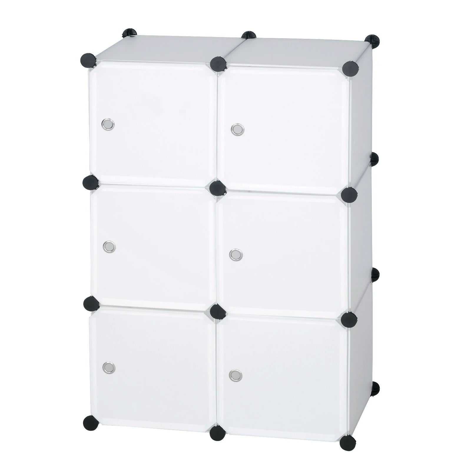 Modular White Plastic Wardrobe – 6 Doors 96x96cm – close-up detail