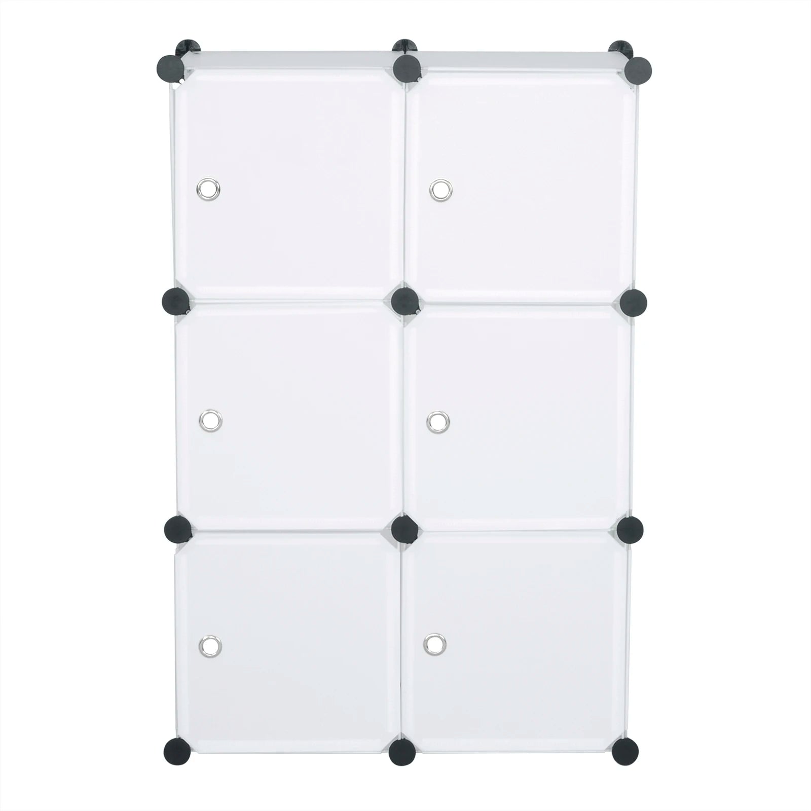 Modular White Plastic Wardrobe – 6 Doors 96x96cm – back view