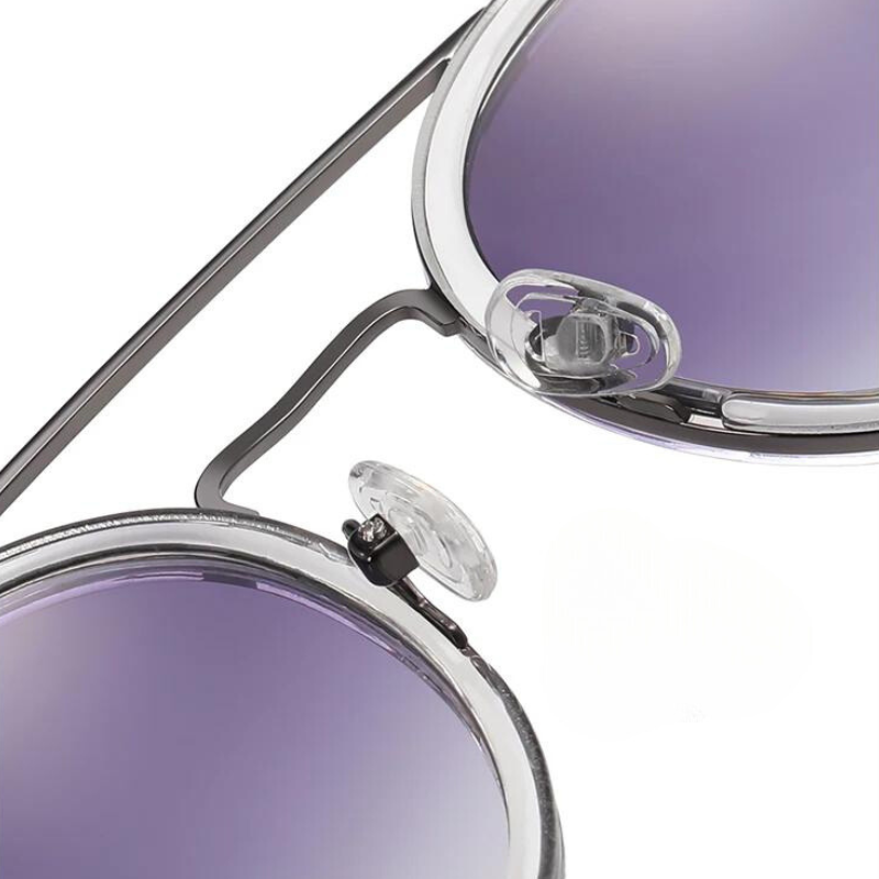 Women's Nabula Round Sunglasses – Lightweight Aluminium UV – close-up detail