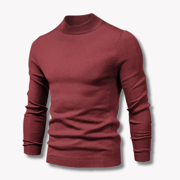 Men's mock neck jumper in Burgundy