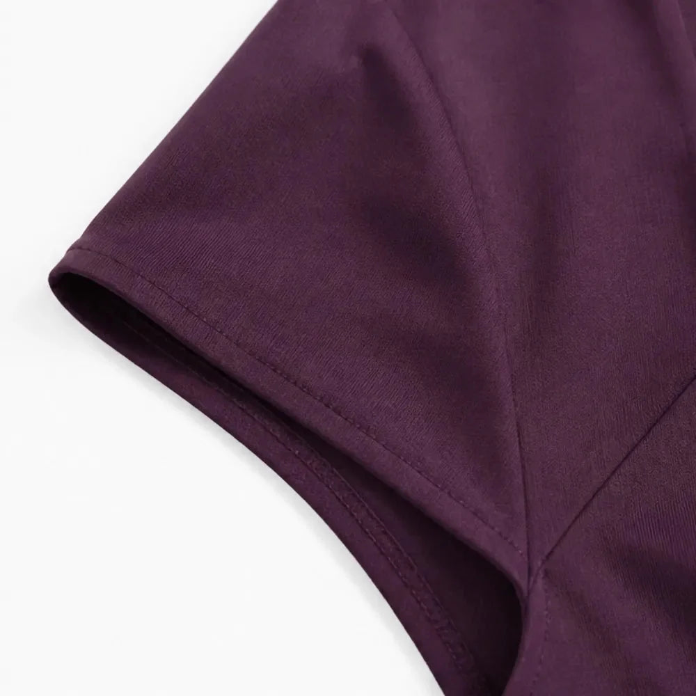 Women's square neck midi dress - detail