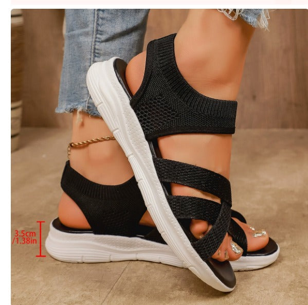 Stretch Knit Slip-On Sandals — view 8