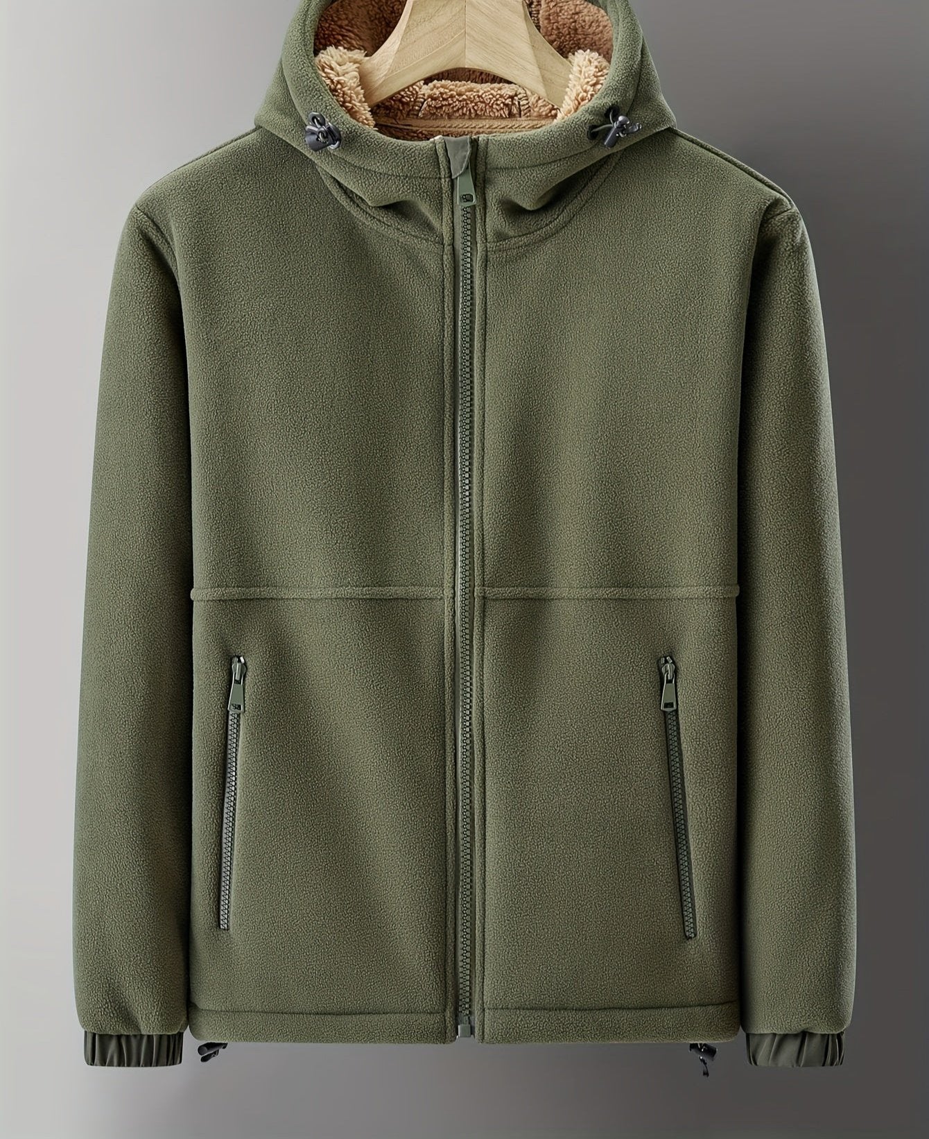 Men's Wool Winter Jackett with Fleece Lining - Warm and Stylish for Wi - back view
