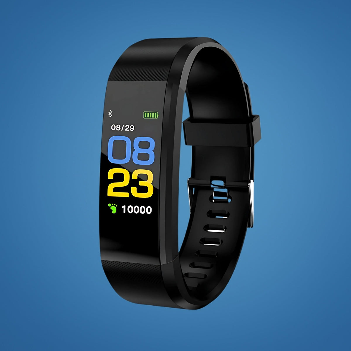 Activity tracker with a colour display and black strap