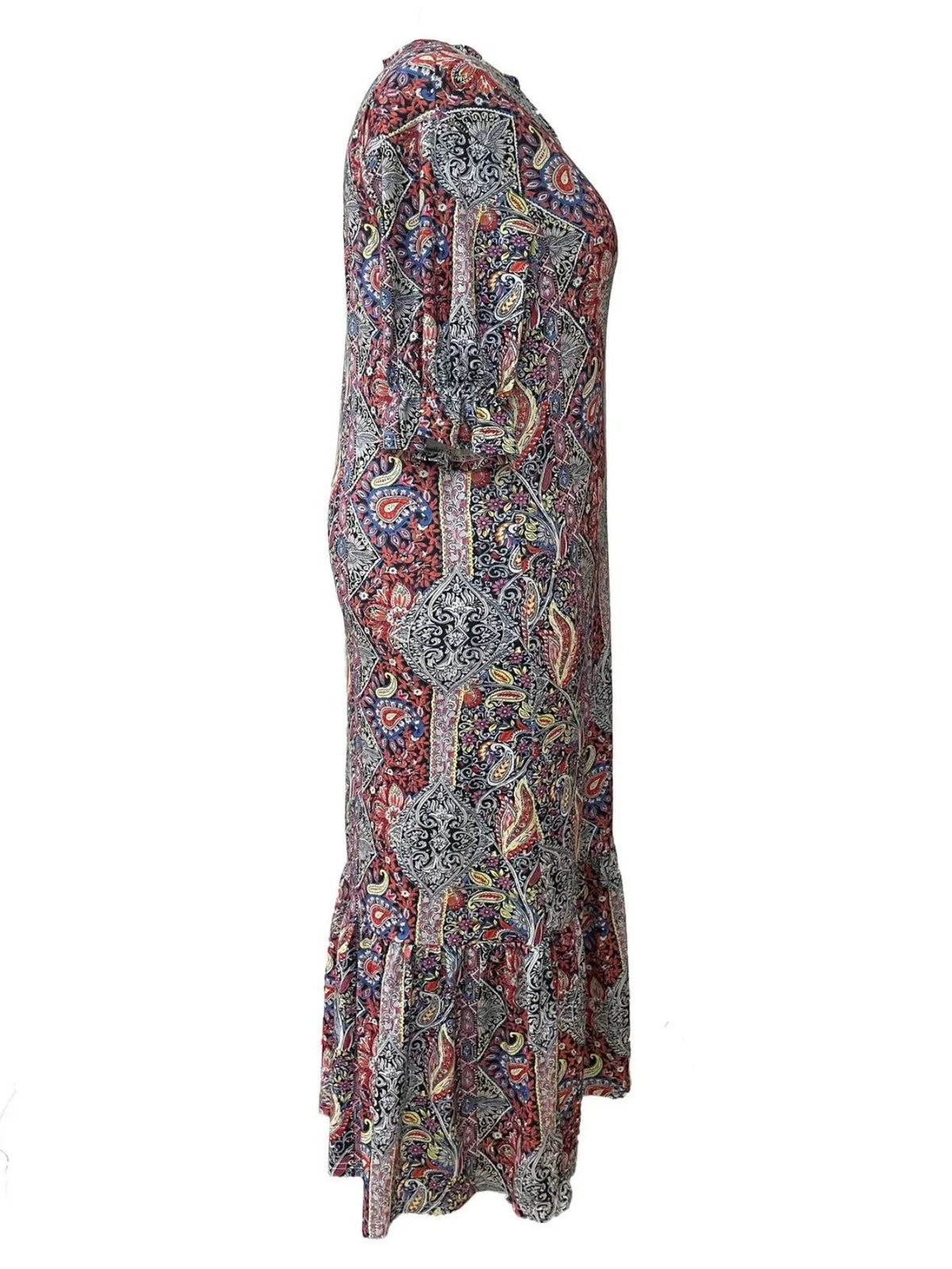 Women's paisley print midi dress - detail